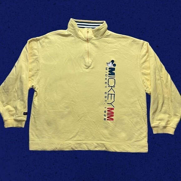 Vintage Disney 1/4 Zipper Collared Sweatshirt - Picture 1 of 4